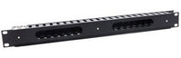 Intellinet Organizador Horizontal 19", 1U, (Metal) Rack Panel de gestión de cables Negro 500 g