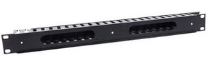 Intellinet Organizador Horizontal 19", 1U, (Metal) Rack Panel de gestión de cables Negro 500 g