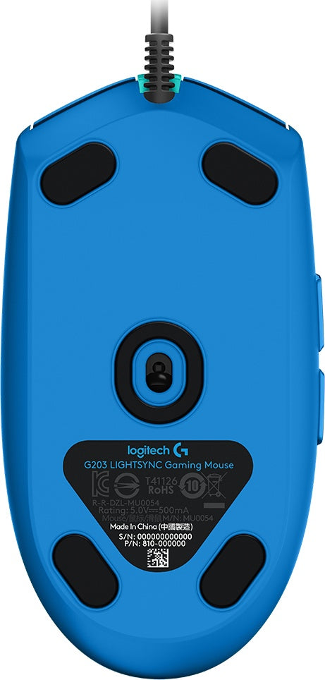 Mouse Lightsync Gaming Logitech G203 8000 DPI, 6 Botones, Azul - 910-005852 FullOffice.com 