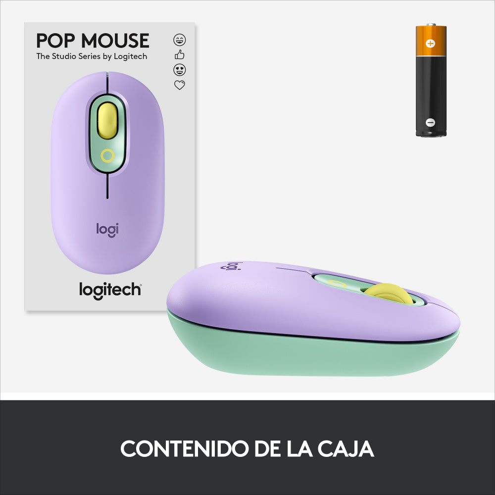 Mouse Pop Logitech Inalámbrico, Emoji Personalizable, Fresh Vibes - 910-006550 FullOffice.com 