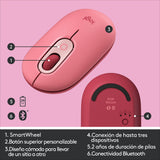 Mouse Pop Logitech Inalámbrico, Emoji Personalizable, Rosa Coral - 910-006551 FullOffice.com 