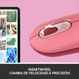 Mouse Pop Logitech Inalámbrico, Emoji Personalizable, Rosa Coral - 910-006551 FullOffice.com 