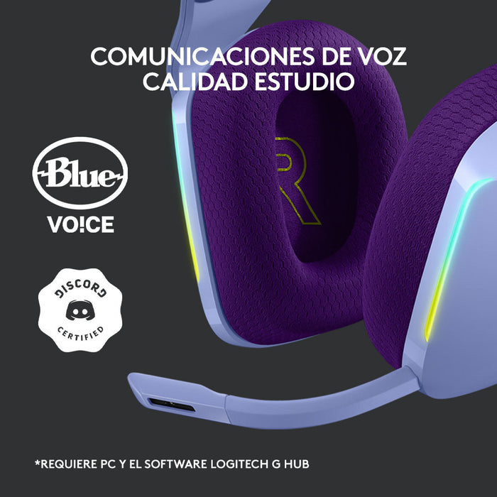 Audífonos Gamer Logitech G733, Lightspeed Gaming, Inalámbricos, RGB, Lila - 981-000889