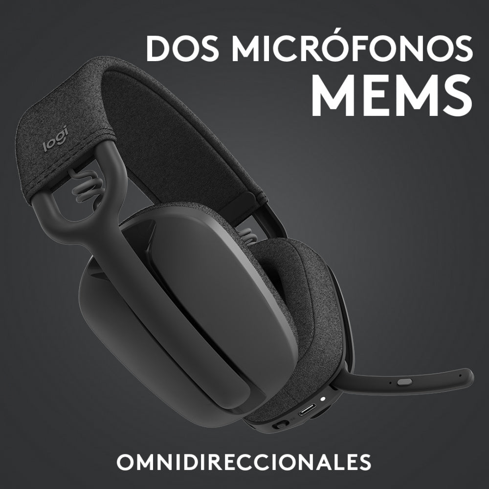 Diadema con Micrófono Logitech Zone Vibe 125 Inalámbrica, Grafito FullOffice.com 