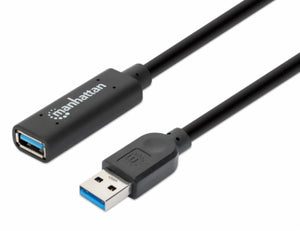 Manhattan 153737 cable USB USB 3.2 Gen 1 (3.1 Gen 1) 5 m USB A Negro
