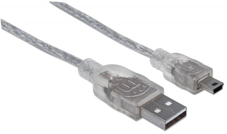 Cable Man Usb V2.0 A-Mini B 1.8M Plata (Para Camaras) Cable Mini FullOffice.com