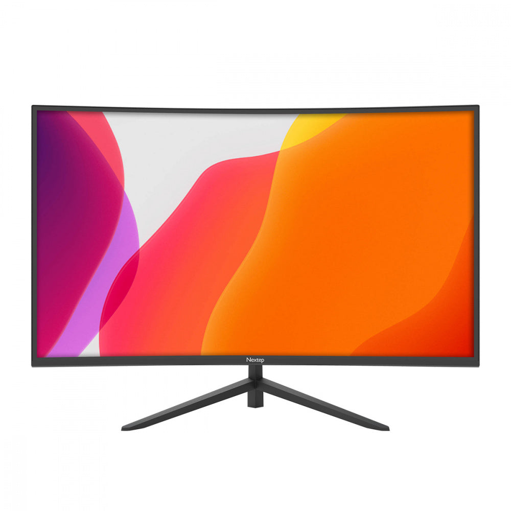 Monitor Curvo Nextep 27”, Full HD 1920x1080, Panel Grado A, Conexiones HDMI/VGA, Experiencia Visual Inmersiva