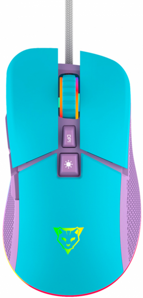 Mouse Ocelot Creators Alambrico/Azul Con Morado/Rgb/7 Botones/Hasta Dpi 7200/Ocelot Gaming FullOffice.com