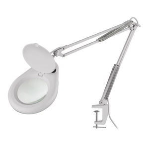 Lámpara Led Steren Con Lupa 5X Brazo Artículado Color Blanco FullOffice.com