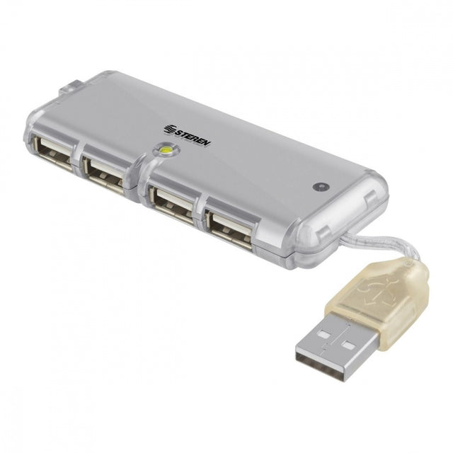 Mini Hub Steren Portátil Usb 2.0 Ultra Delgado 4 Puertos FullOffice.com