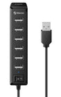 Hub Steren Usb 7 Puertos Con Eliminador De 2A Color Negro FullOffice.com