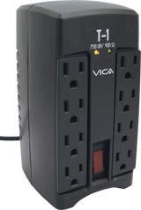 Regulador VICA T-1, 400W, 750VA, Entrada 127V, Salida 120V, 8 Contactos, con Indicadores LED FullOffice.com 