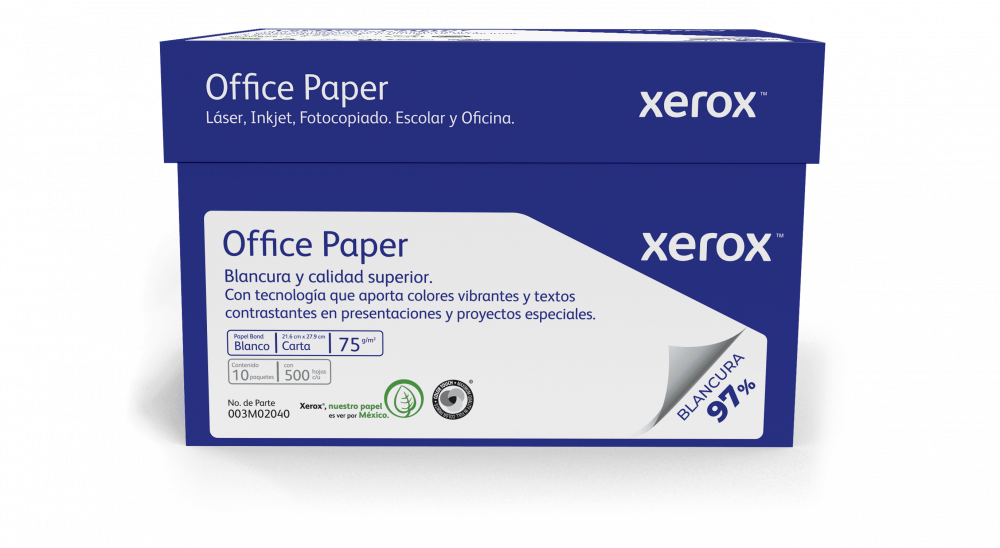 Papel Office Xerox Azul Carta Caja 5 Millares FullOffice.com