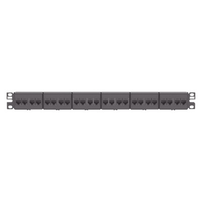 CP24688BL - Panel de Parcheo / 24 Puertos / Categoría 6 / 1 UR / Plano / Negro
