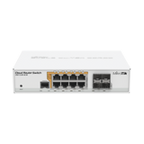 CRS112-8P-4S-IN, Switch PoE 8 GbEth, 4 SFP, 160w, 802.3af/at y 24v pass