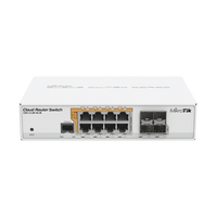 CRS112-8P-4S-IN, Switch PoE 8 GbEth, 4 SFP, 160w, 802.3af/at y 24v pass