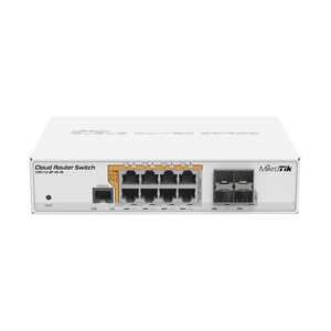 CRS112-8P-4S-IN, Switch PoE 8 GbEth, 4 SFP, 160w, 802.3af/at y 24v pass