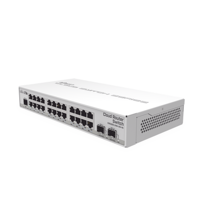 CRS326-24G-2S+IN, CPU 800Mhz, RAM 512MB, 24 x GEth, 2 x SFP+, 512MB RAM, RouterOS/SwitchOS