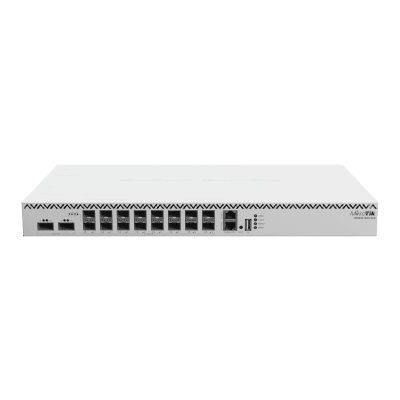 CRS518-16XS-2XQ-RM, Switch CPU 650MHz, 64MB RAM, 1 Eth 10/100, 16 SFP28 25G, 2 QSFP28 100G, RouterOS