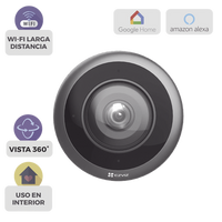 CS-E4P - Cámara IP Fisheye 360° / 3K+ (2320x2320) / Wi-Fi Dual Banda 2.4/5 GHz / IR 10 m (32.8 ft) / Audio Bidireccional / MicroSD 512GB / H.265