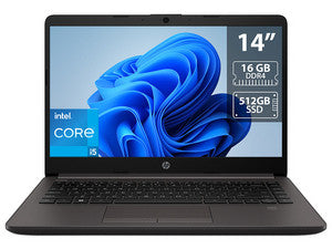 Laptop HP 240R  G9:Procesador Intel Core i5 1335U (hasta 4.6 GHz),Memoria de 16GB,SSD de 512GB,Pantalla de 14" LED,Video UHD Graphics,S.O. Windows 11 Home (64 Bits).