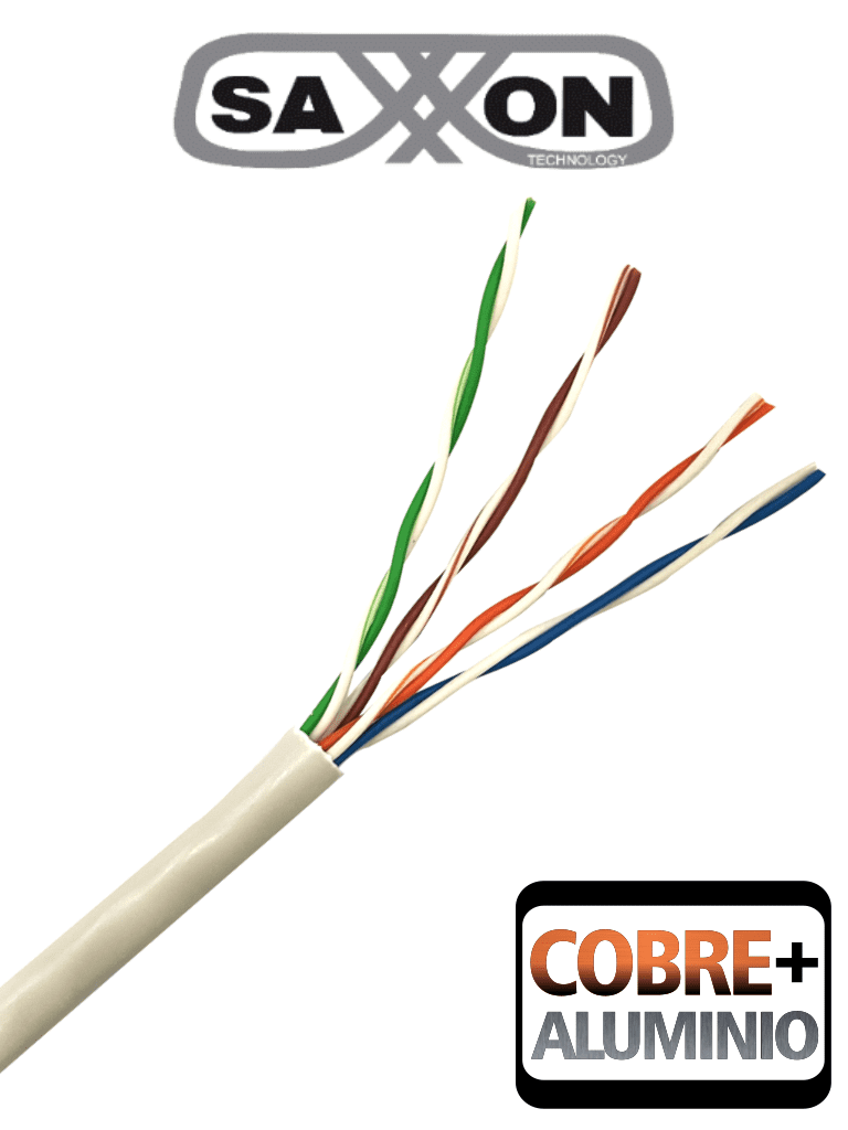 Cable Utp Saxxon Blanco/ Categoria 5E/ Cca/ Bobina 305 Mts/ 4 Pares Bobina