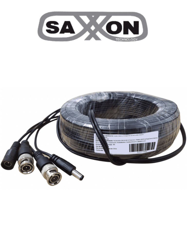 Cable Armado SAXXON WB0150C 50m para Video y Energía 8MP BNC/Interior/Cobre/12W/AHD/CVI/TVI/CVBS