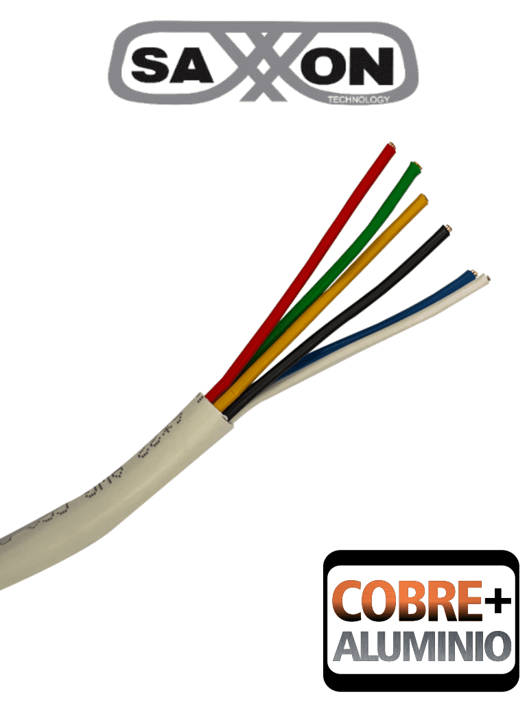 Bobina de Cable para Alarma SAXXON OWAC6305JF, 6 Conductores CCA, 305 Metros, Uso Interior