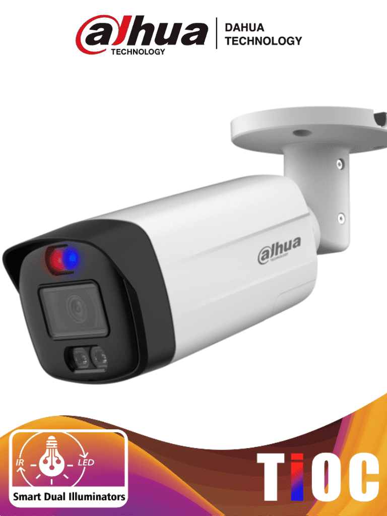 Cámara Bullet Dahua HAC-ME1509THN-A-PV-S2 5MP/ Iluminador Dual/ Lente 2.8mm/ 40m IR/ Micrófono/Micrófono/WDR 120dB