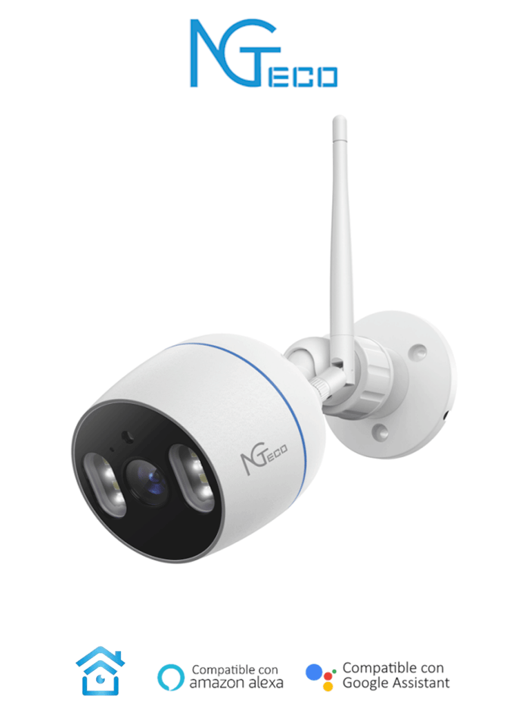 Cámara Bullet WiFi NGTECO NGC501 - 1080P / Lente 3.6mm / Visión Nocturna / Almacenamiento en la nube / Audio Bi-direccional / Alexa