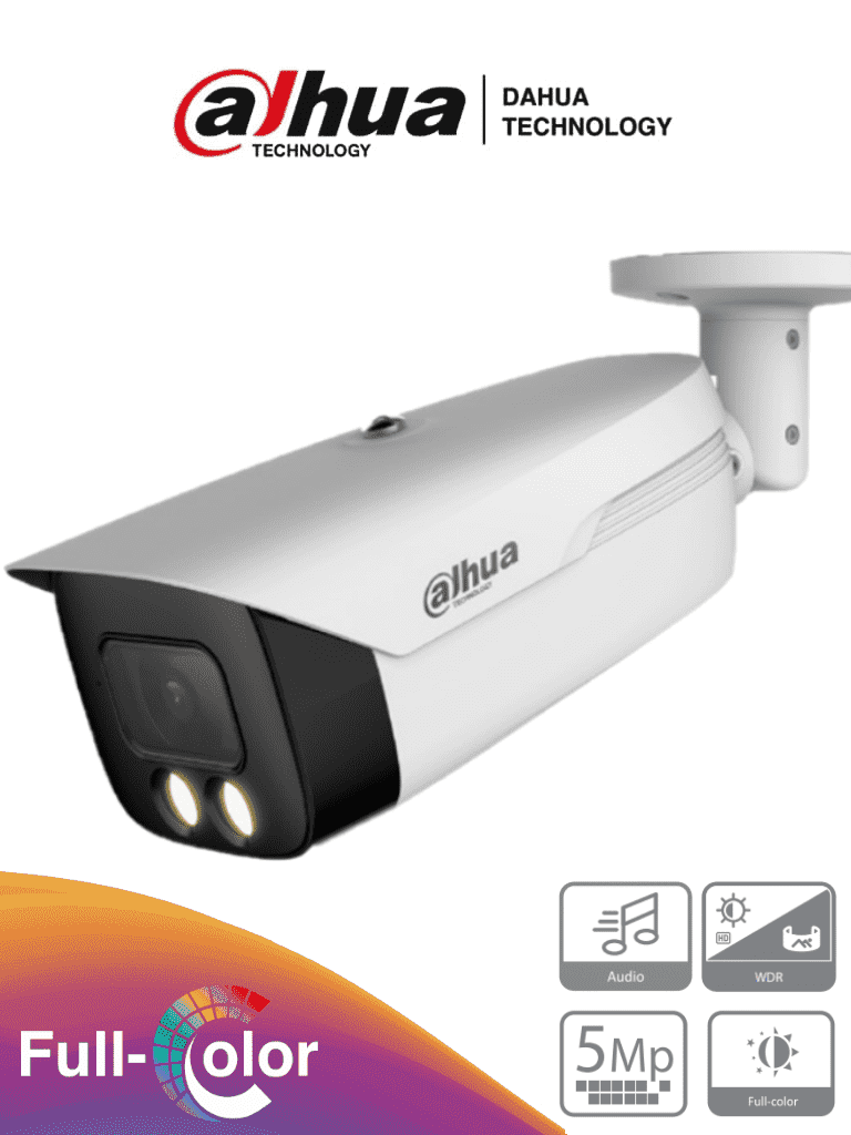 Cámara Bullet Dahua HAC-HFW1509MHN-A LED 5MP 3.6mm Micrófono Visión Nocturna 50m WDR 120dB IP67 Starlight HDCVI 0.5MP