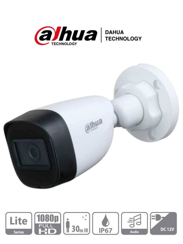 Camara Dahua Hac-Hfw1200Cn-A Bullet 1080P Lente 2.8Mm Microfono Integrado 30Mts Ir Policarbonato Ip67 FullOffice.com