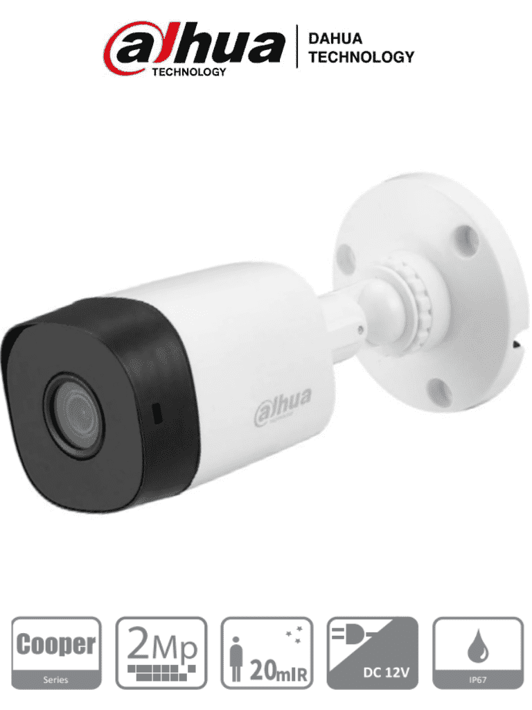 Dahua Cooper B1A21-28 - Camara Bullet De 2 Megapixeles/ 1080P/ Lente De 2.8 Mm/ 100 Grados De Apertura/ Ir De 20 Metros/ Ip67/ Soporta: Cvi/Tvi/Ahd Y Cvbs/ FullOffice.com