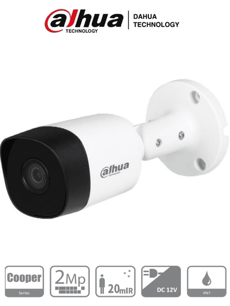 Dahua Cooper B2A21 - Camara Bullet Hdcvi 1080P/ 100 Grados De Apertura/ Lente 2.8 Mm/ Ir De 20 Mts/ Ip67/ Metalica/ Soporta: Cvi/Tvi/Ahd Y Cvbs/ FullOffice.com