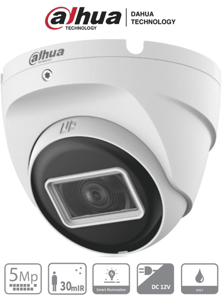 DH-HAC-T2A51N-U - Camara Dahua  DH-HAC-T2A51N-U domo 5 mpx  lente 2.8 mm 106 gds IR 30 m metalica