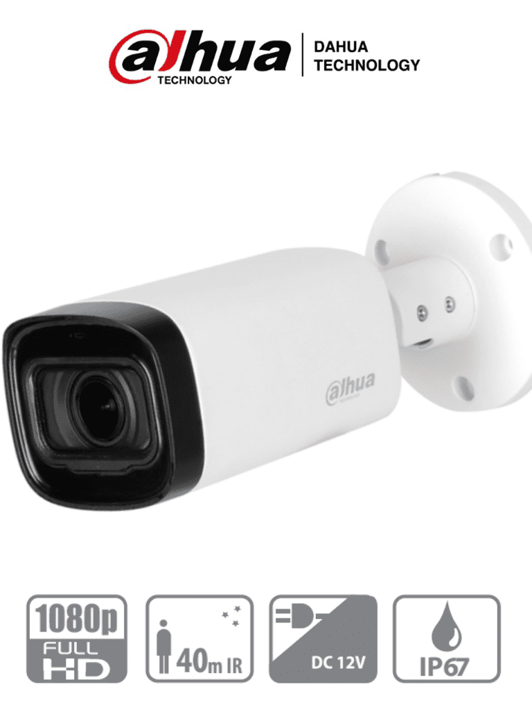 Cámara Bullet Varifocal Dahua HAC-B4A21-VF 2MP/ Lente 2.7-12mm/ IR 40m/ DWDR/ IP67/ HDCVI/AHD/TVI