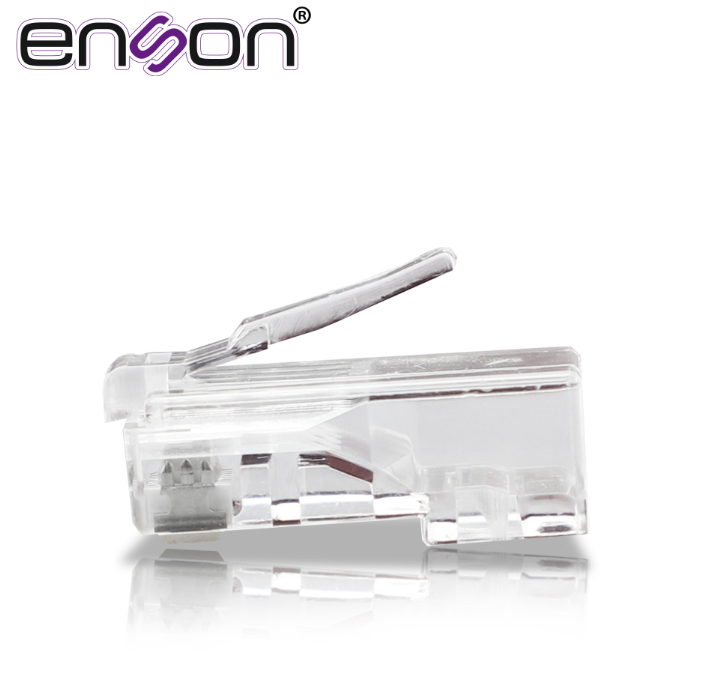 CONECTOR RJ45 PARA CABLE UTP CAT6A ENSON RJ45-CAT6A / 8 PINES / BARRA DE CARGA / VELOCIDAD HASTA 10GBPS