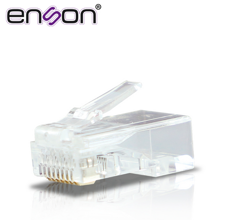 CONECTOR RJ45 PARA CABLE UTP CAT6A ENSON RJ45-CAT6A / 8 PINES / BARRA DE CARGA / VELOCIDAD HASTA 10GBPS