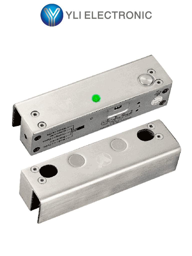 Cerradura Eléctrica YLI YB500ULED 1000 Kg, LED, Puerta Vidrio Sin Marco, 12 VDC, Retardo Ajustable