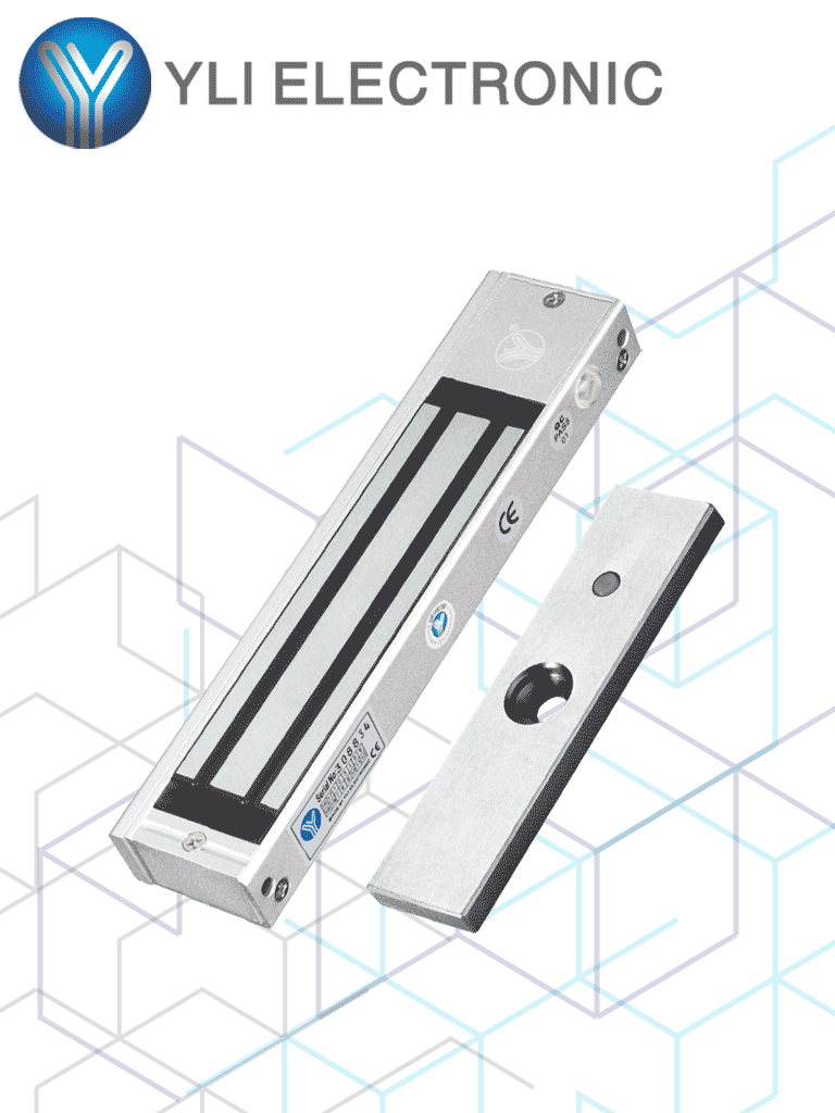 Cerradura Magnética YLI YM180NLED 180 Kg LED / Soporte MBK180NZL / Puertas Madera, Vidrio o Metal