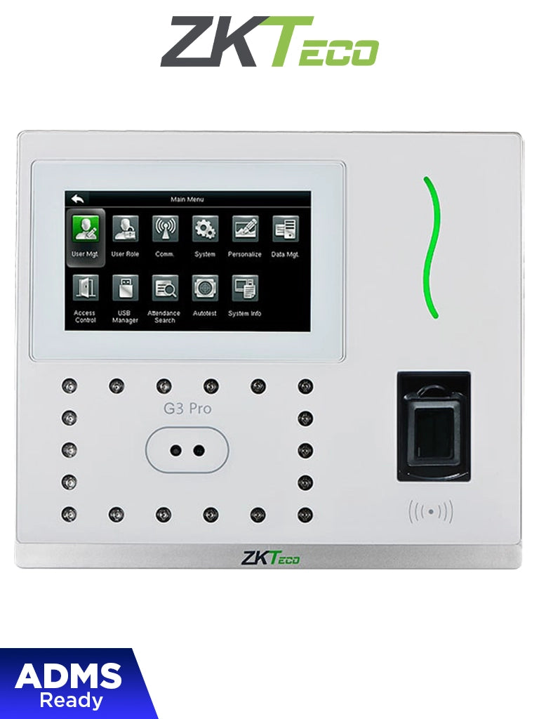 ZKTECO G3 Pro Control de Asistencia Facial 12000 Rostros, 20000 Huellas, TCP/IP