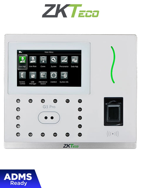 ZKTECO G3 Pro Control de Asistencia Facial 12000 Rostros, 20000 Huellas, TCP/IP