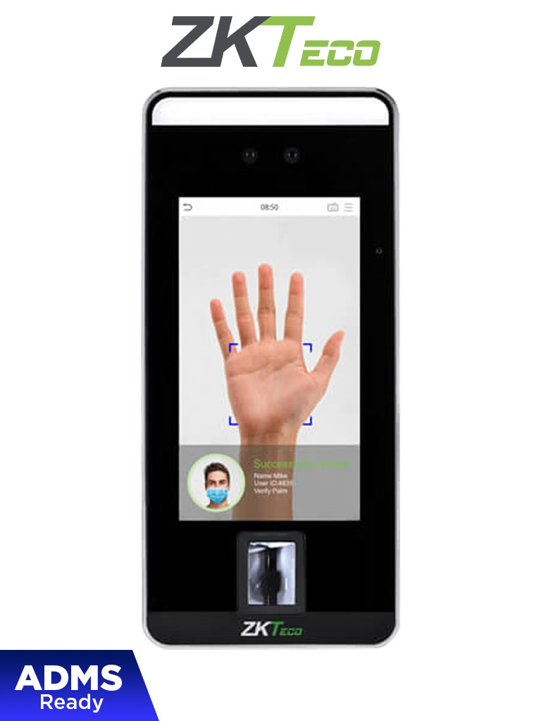 Control de Acceso y Asistencia ZKTeco SpeedFace V5LP Visible Light, 6000 Rostros, Huella Digital, Tarjeta ID 125 kHz, Palma, TCP/IP