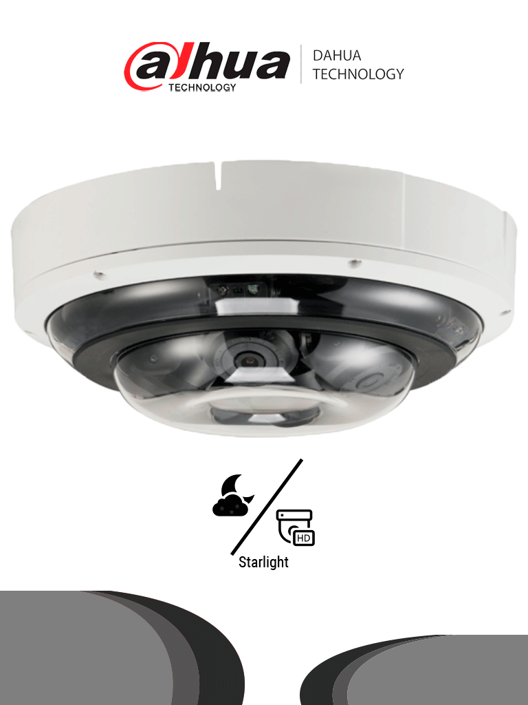 Cámara IP Domo Dahua IPC-PDBW5831-B360 4 Sensores 2MP, Imagen 8MP, Lentes Motorizados 2.7-12mm H.265 IP67 IK10