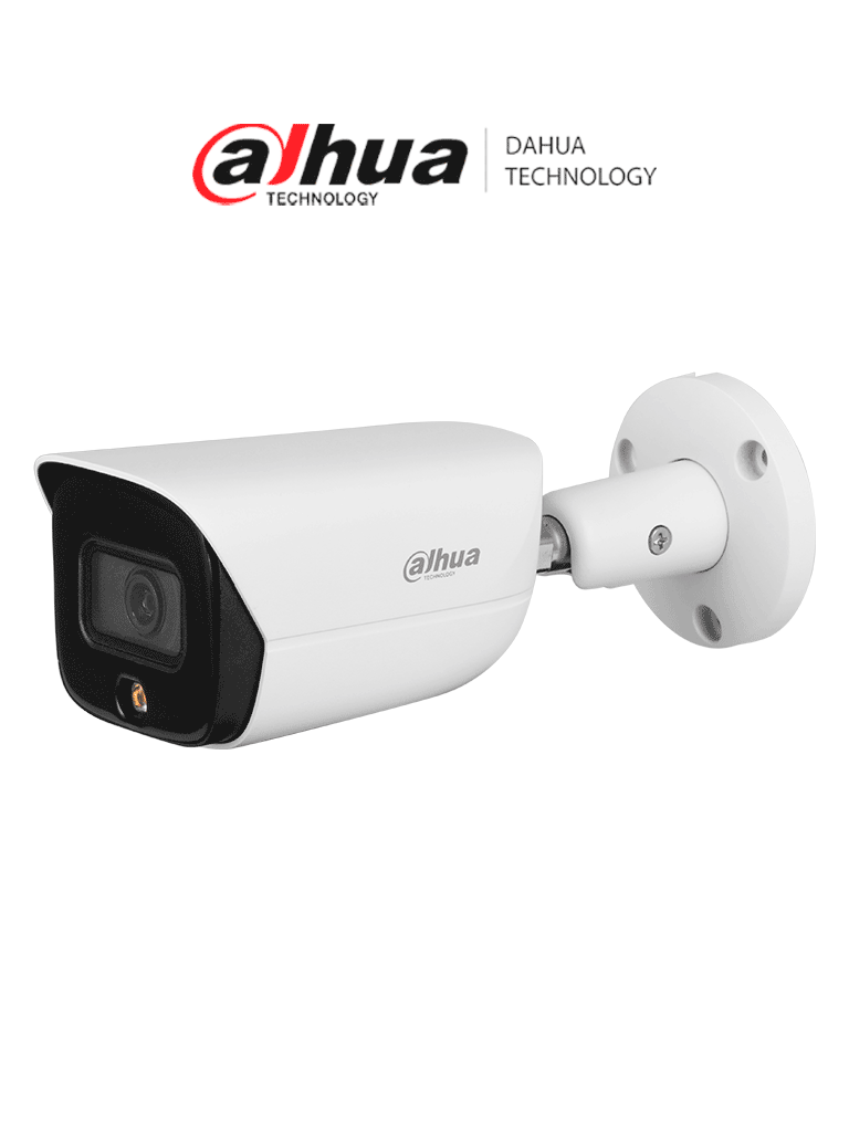 Cámara IP Dahua DH-IPC-HFW3449E-AS-LED 4MP FullColor 2.8mm WizSense SMD Plus 30m IP67 POE