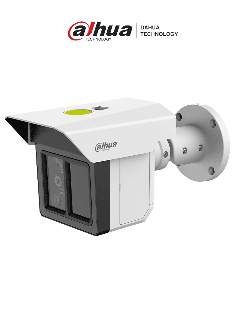 Cámara de seguridad Dahua triple lente 2MP con detección humana/vehículos a 100m, visión IR 100m, ePoE, IP67/IK10, H.265