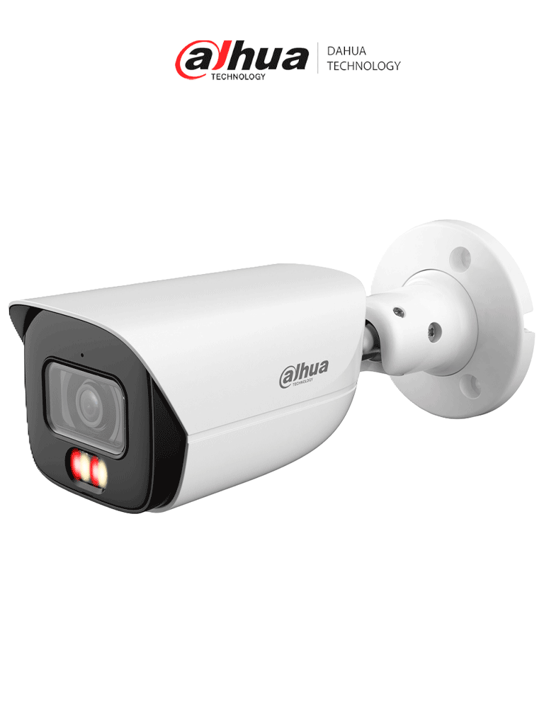 Cámara IP Bullet Dahua 4MP con Iluminador Dual, Lente 2.8mm, Micrófono Integrado, IR 50m, SMD 4.0, AI SSA, WDR Real, IP67, MicroSD, PoE