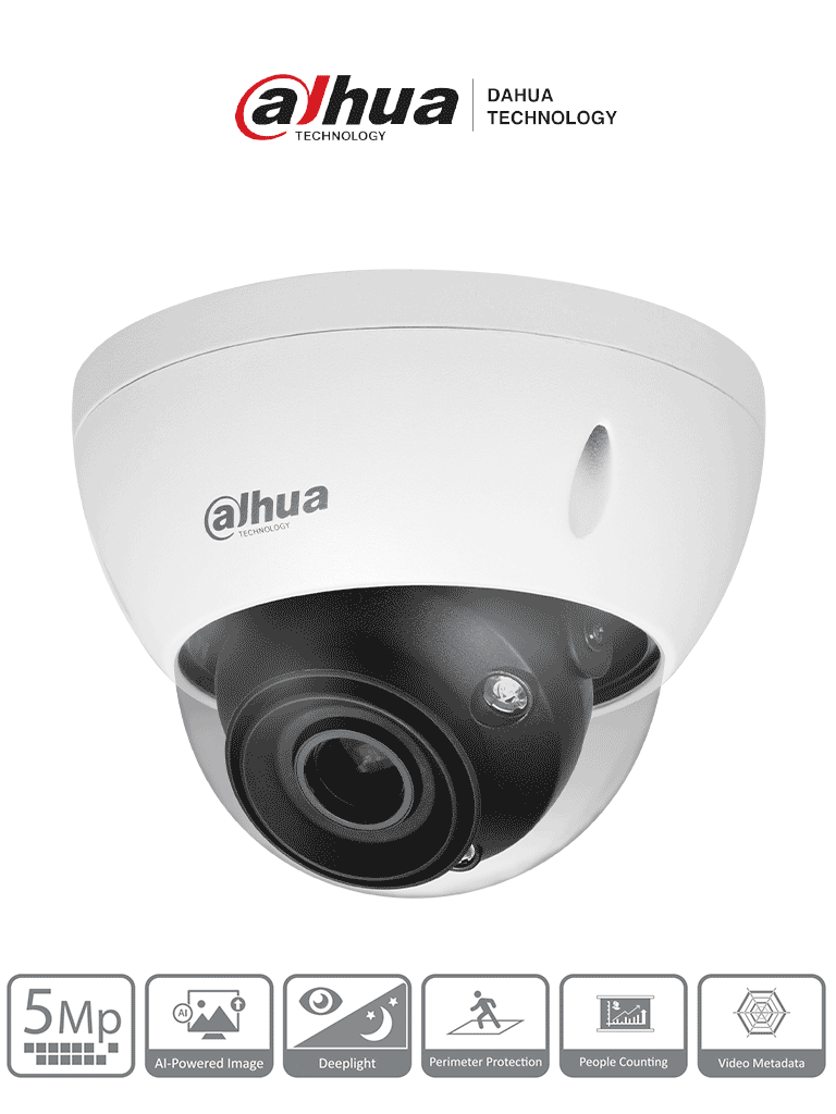Cámara IP Domo Dahua 5MP con WizMind, Lente Motorizado 2.7-13.5mm, LED IR 40m