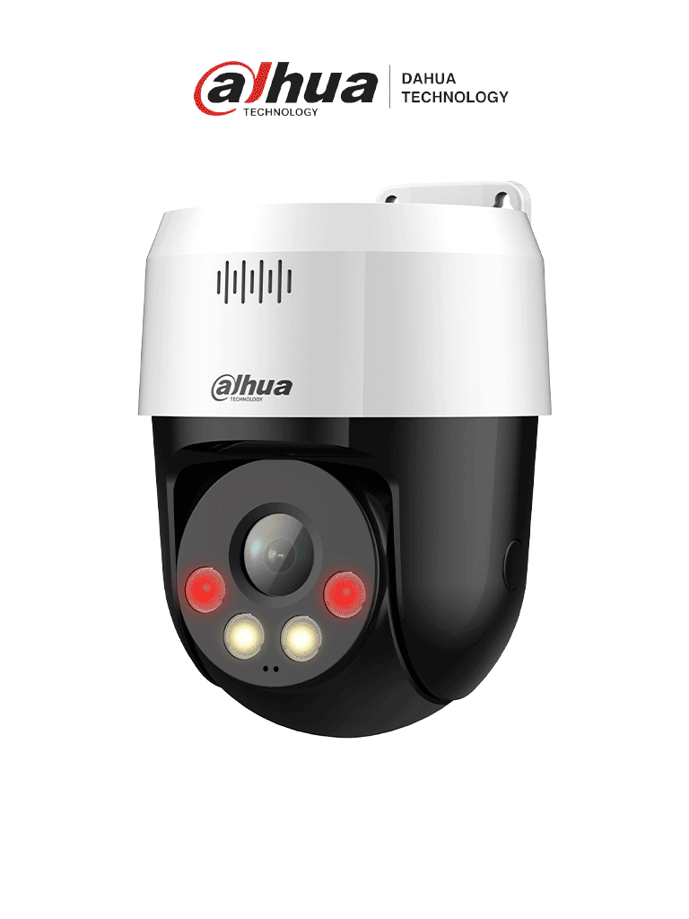 Cámara IP DAHUA DH-SD2A300NB-GNY-A-PV-0400, 3MP Full Color, Disuasión Activa, Lente Fijo, Alcance 30m IR, Audio Bidireccional, IP66, PoE, microSD.