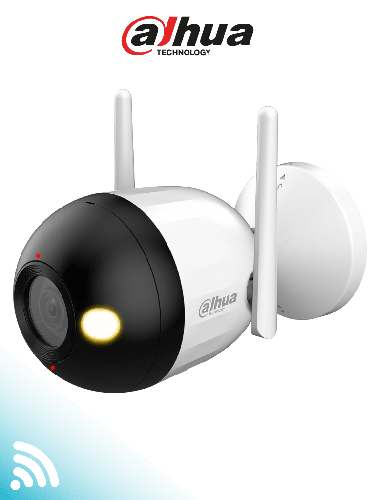 Cámara IP Bullet WiFi Dahua F2CN-PV 2MP/2.8mm Full Color, Iluminación Dual, Audio Bidireccional, IA, IP67.